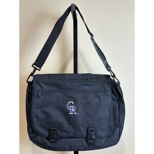 Colorado Rockies MLB Messenger Bag Black Canvas Laptop Satchel Crossbody Gemline
